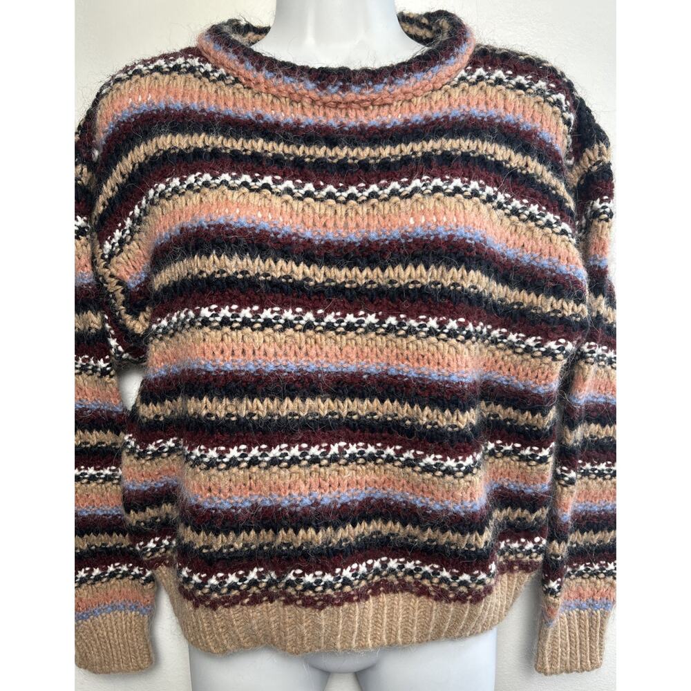 Elsamanda Anthropologie Womens S Pullover Sweater Alpaca Mohair Wool Chunky Knit